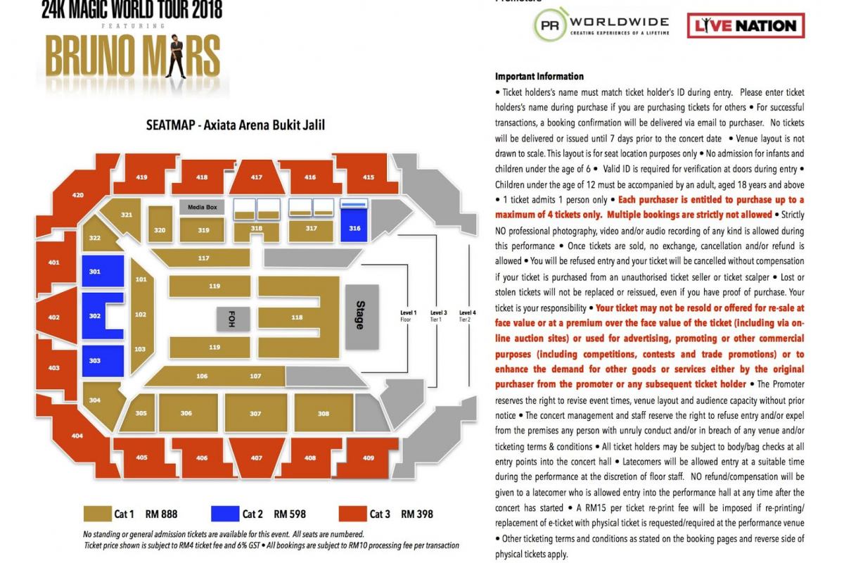 Bruno Mars Live In Kuala Lumpur PR Worldwide Events Asia
